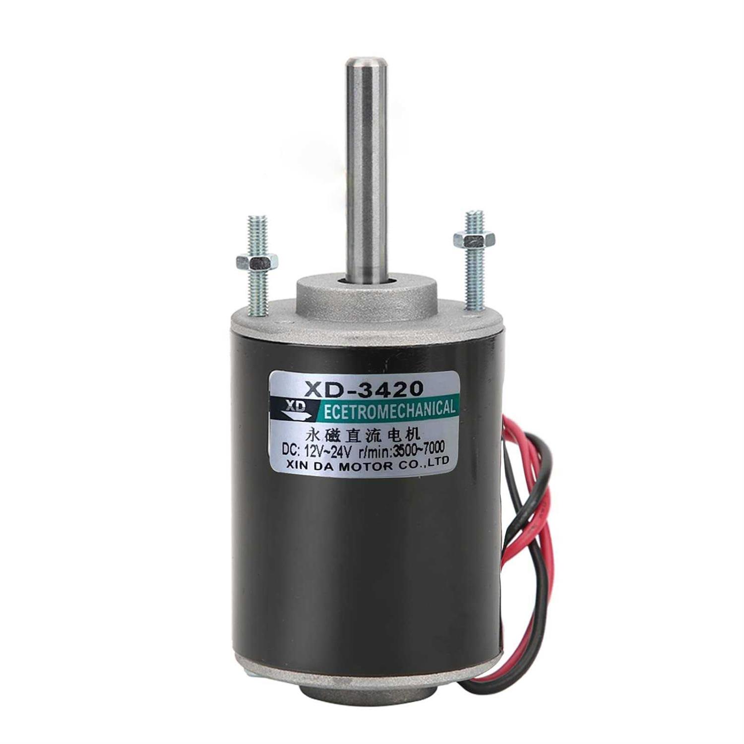 High Torque DC Motor 12 V/24 V Permanent Magnet Motor Mini DC Motor DIY Generator Motor 30W CW/CCW 3500/7000RPM with Moun - Cheap Fitting