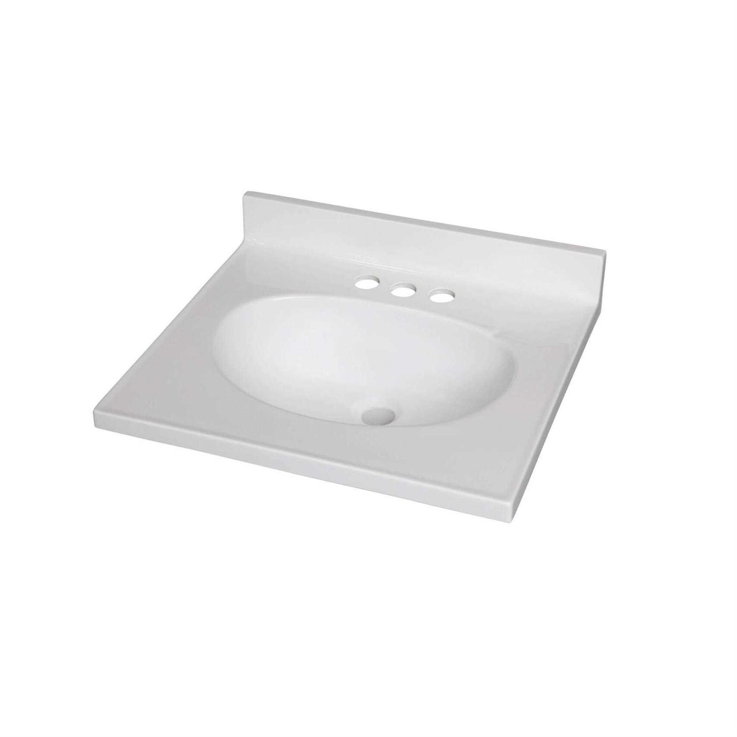 Fine Fixtures MT2519W Cultured Marble Sink Top 25 Inch x 19 Inch - Cheap Fitting