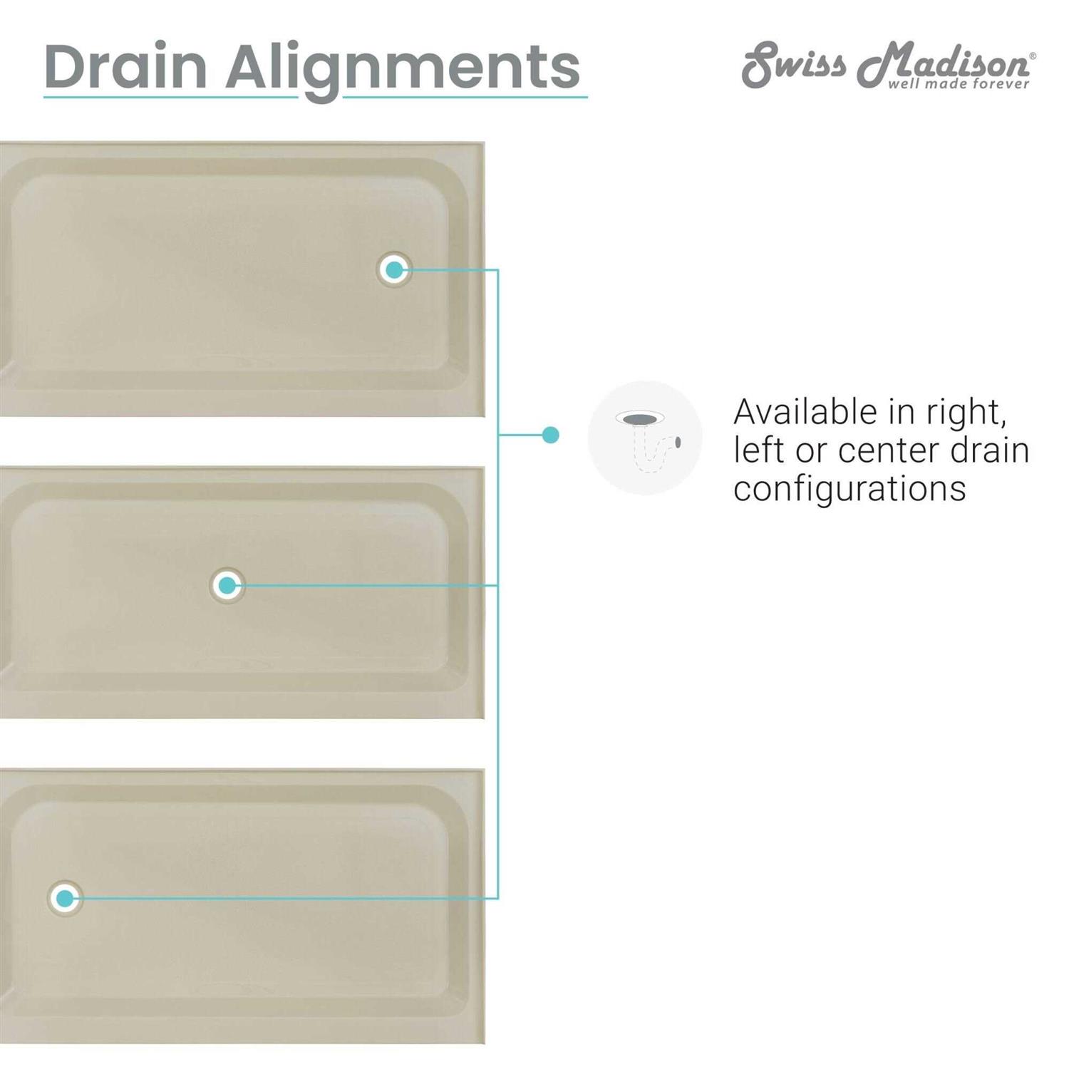 Swiss Madison Voltaire 60 x 36 Shower Base SM-SB523 - Cheap Fitting