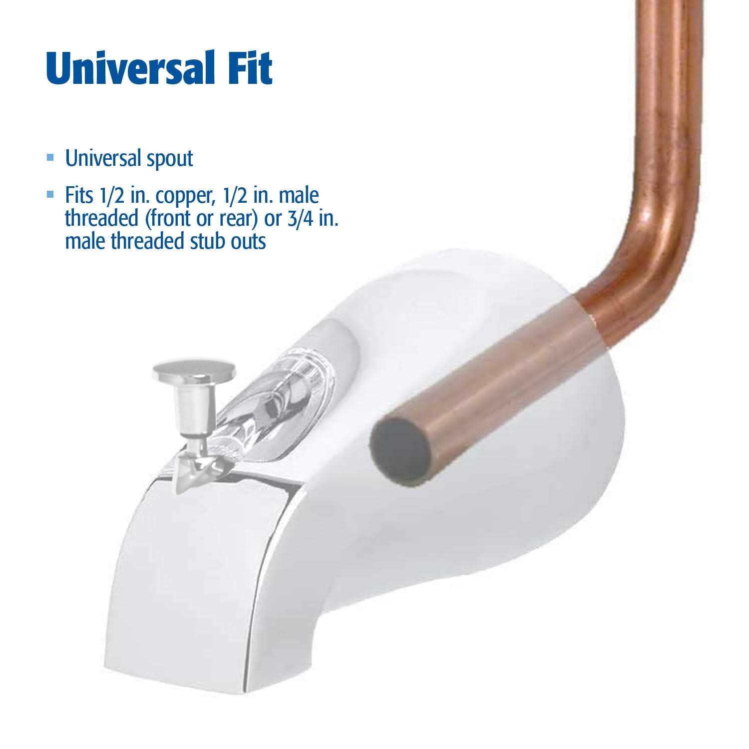 Plumb Pak PP825-35 Universal Tub Spout with Diverter - Cheap Fitting