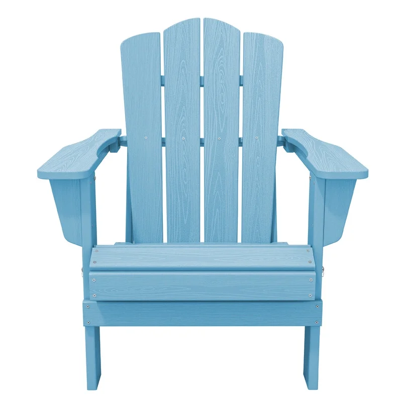 Outdoor Patio Folding HDPE Resin Adirondack Chair, Black - Cheap Fitting