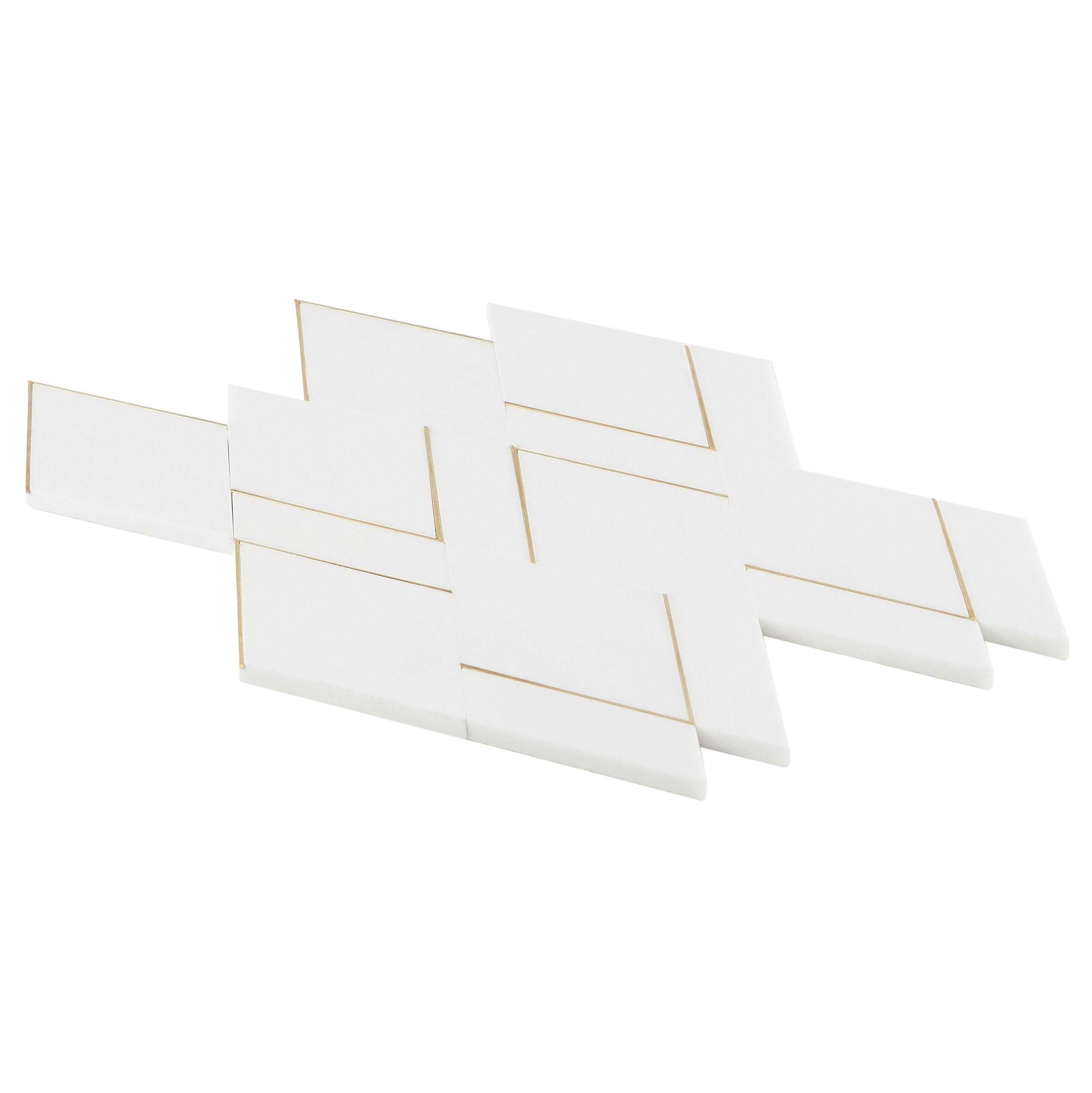 Ivy Hill Tile Mehko 11.81 in. x 14.96 in. Polished Marble and Brass Wall Tile - Cheap Fitting