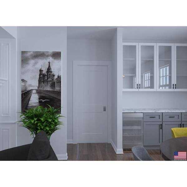 RESO 80 in. Left-Handed Solid Core Composite White Primed Single Prehung Interior Door Hinges - Cheap Fitting