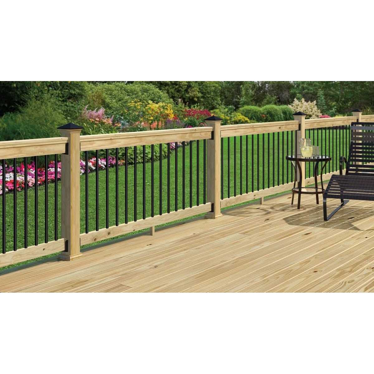 Deckorators 3/4-in x 26-in Black Aluminum Round Deck Baluster 81652 - Cheap Fitting