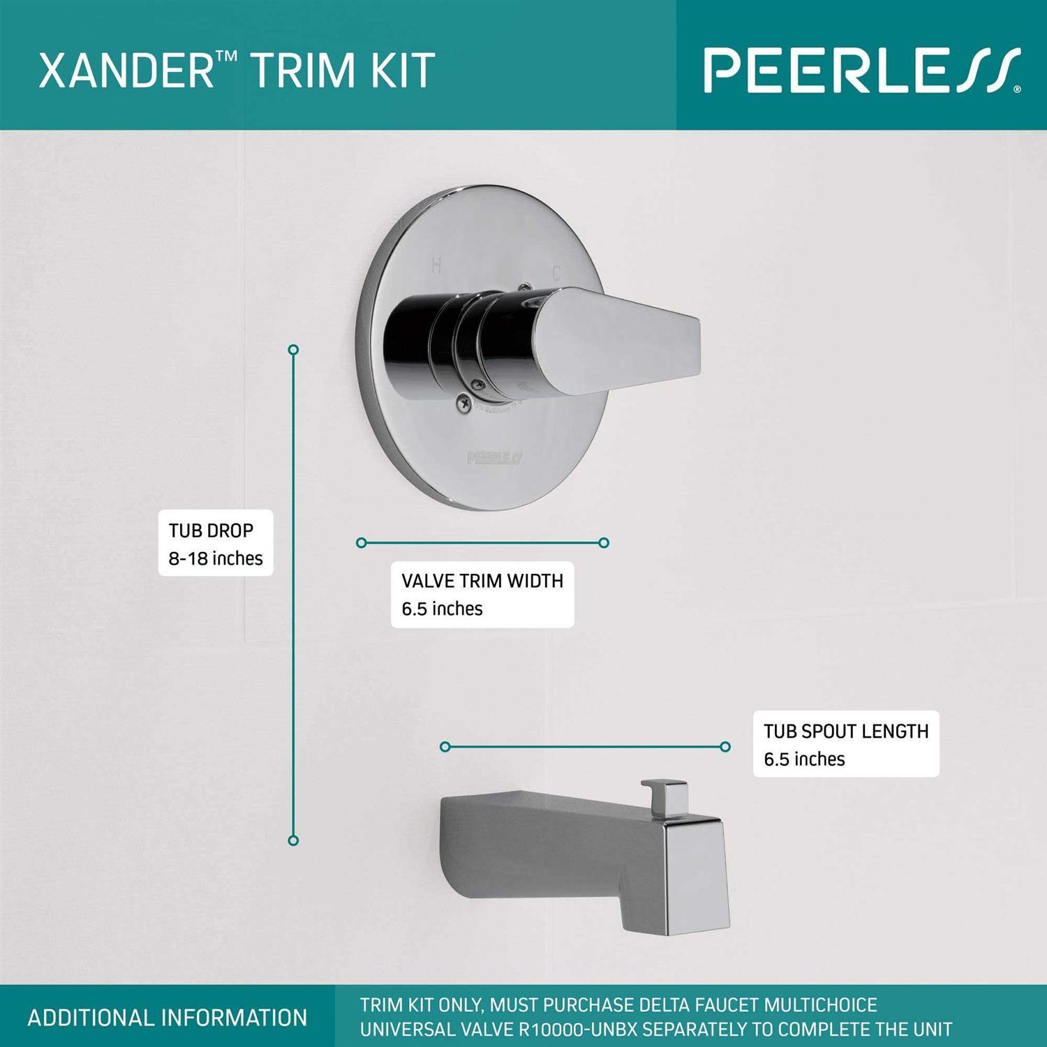 Peerless PTT14119 Xander Tub Only Trim Package PTT14119-BL - Cheap Fitting