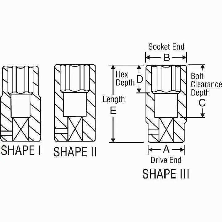1/2 Drive x 1-1/8 Extra-Deep 2036XD Grey Pneumatic - Cheap Fitting