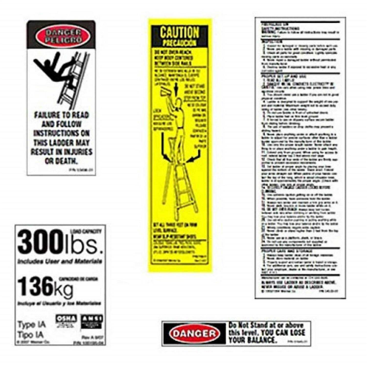 Werner 300 lb fiberglass step ladder label Kits Werner - Cheap Fitting