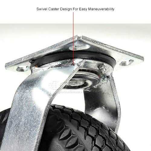 Marathon 10 Swivel Caster with Flat Free Tire 00302 - Cheap Fitting