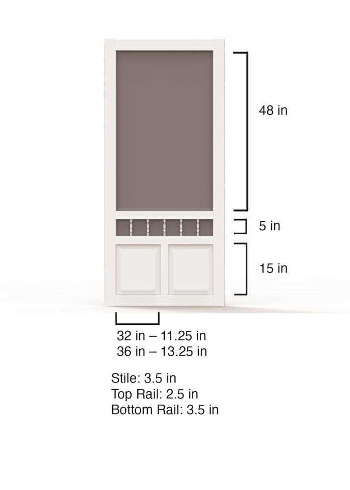 Screen Tight Heritage 32-in x 80-in White Vinyl Hinged Screen Door HET32 - Cheap Fitting