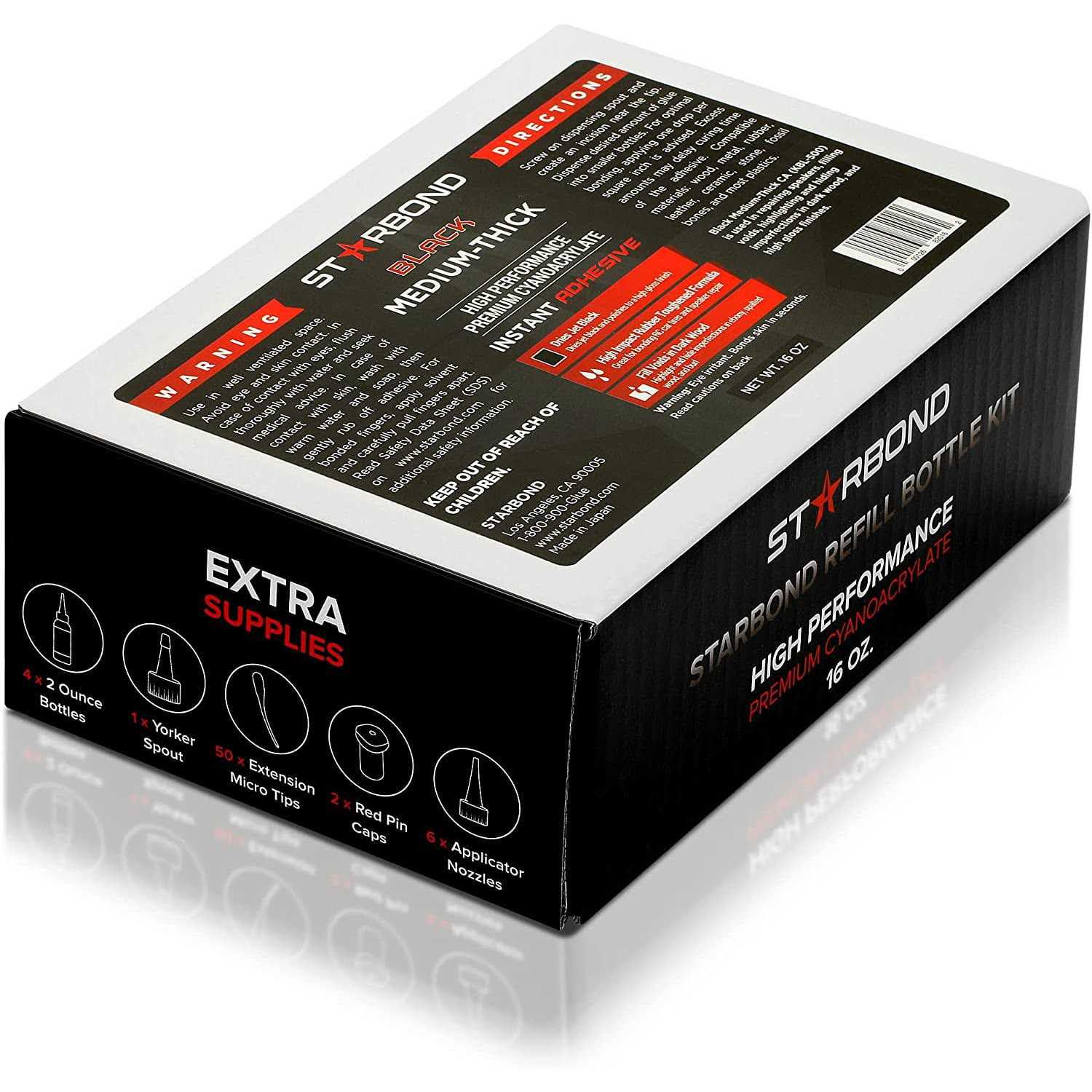 Starbond Kbl-500 Black Medium Thick, Premium Rubber Toughened CA - Cheap Fitting