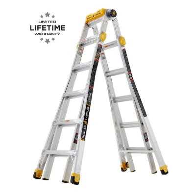 Gorilla Ladders 23 ft. Reach Aluminum Multi-Position Ladder with Project Top, 375 lbs. Load Capacity Type IAA Duty Rating - Cheap Fitting