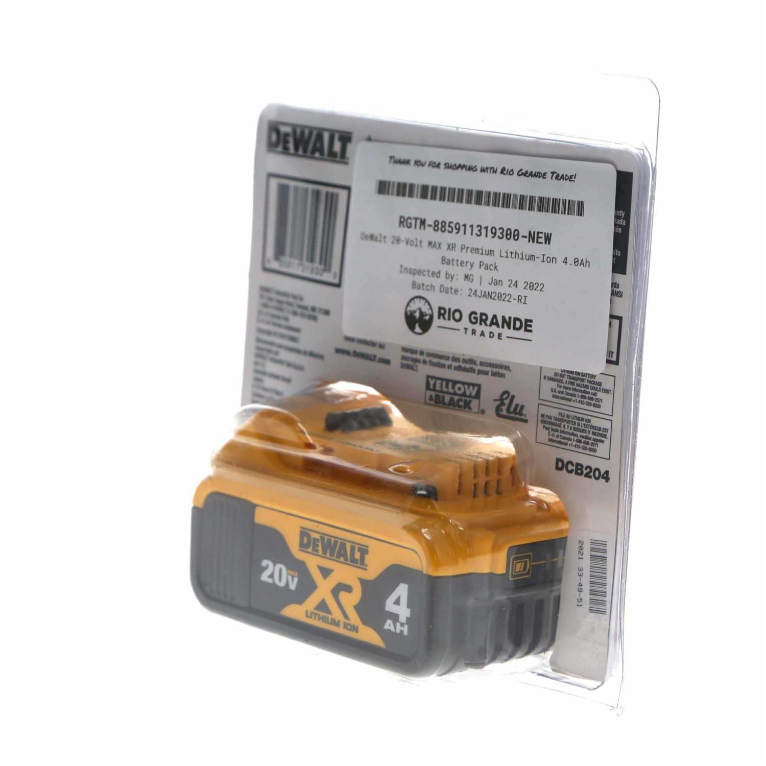 DeWalt 20V MAX XR Lithium Ion Battery Pack DCB204 - Cheap Fitting