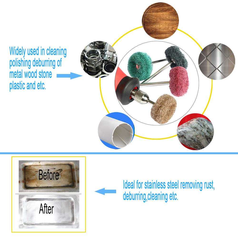 FPPO Abrasive Buffing Polishing Wheel Set for Rotary Tool,Mini scouring pad Brush Polishing kit - Cheap Fitting