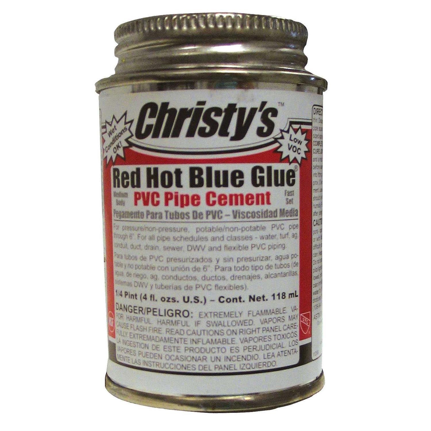 Christy’s Red Hot Blue Glue PVC Cement - Cheap Fitting