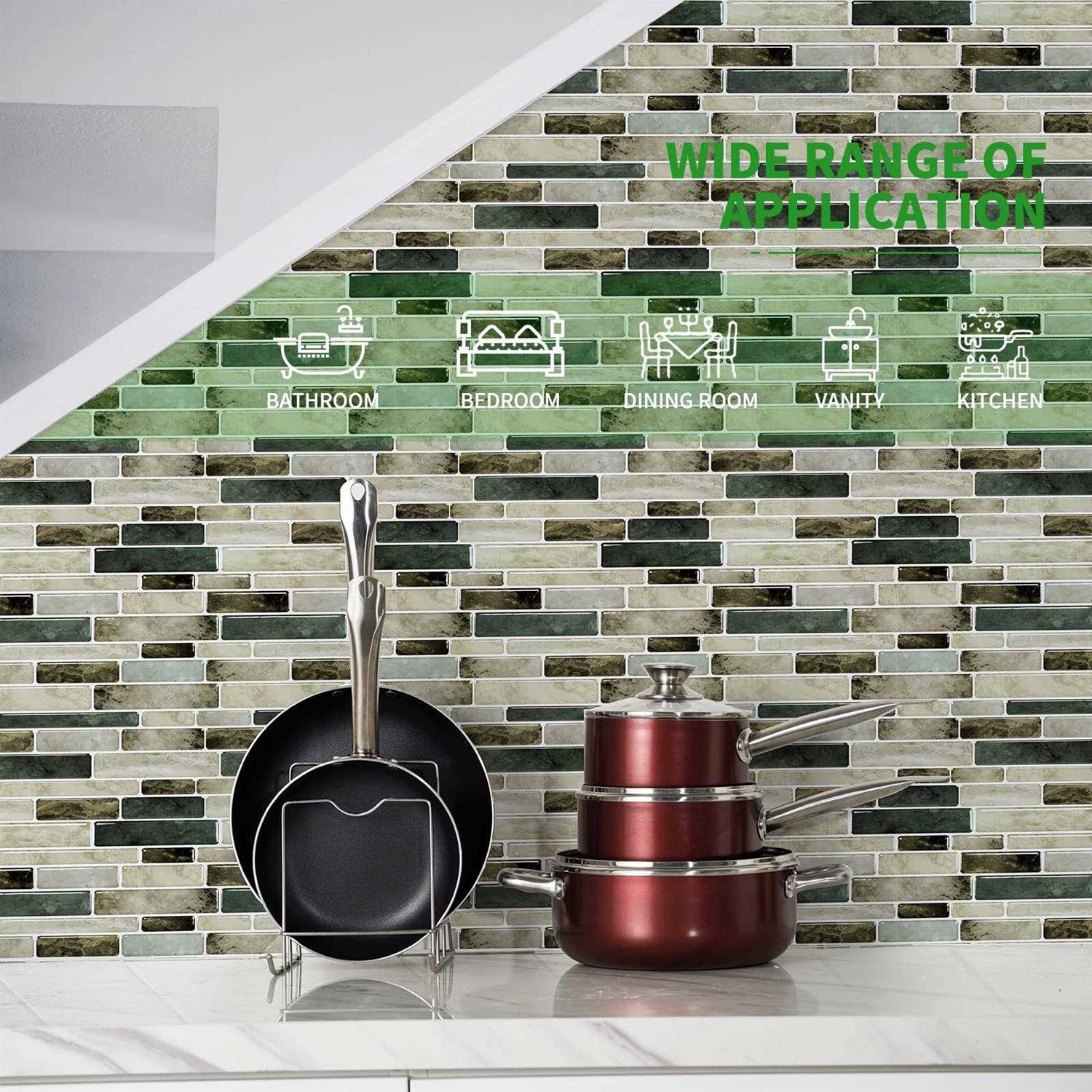 LONGKING Marble Peel and Stick Backsplash for Kitchen 3D Adhesive Tile Backsplash for Kitchen - Cheap Fitting