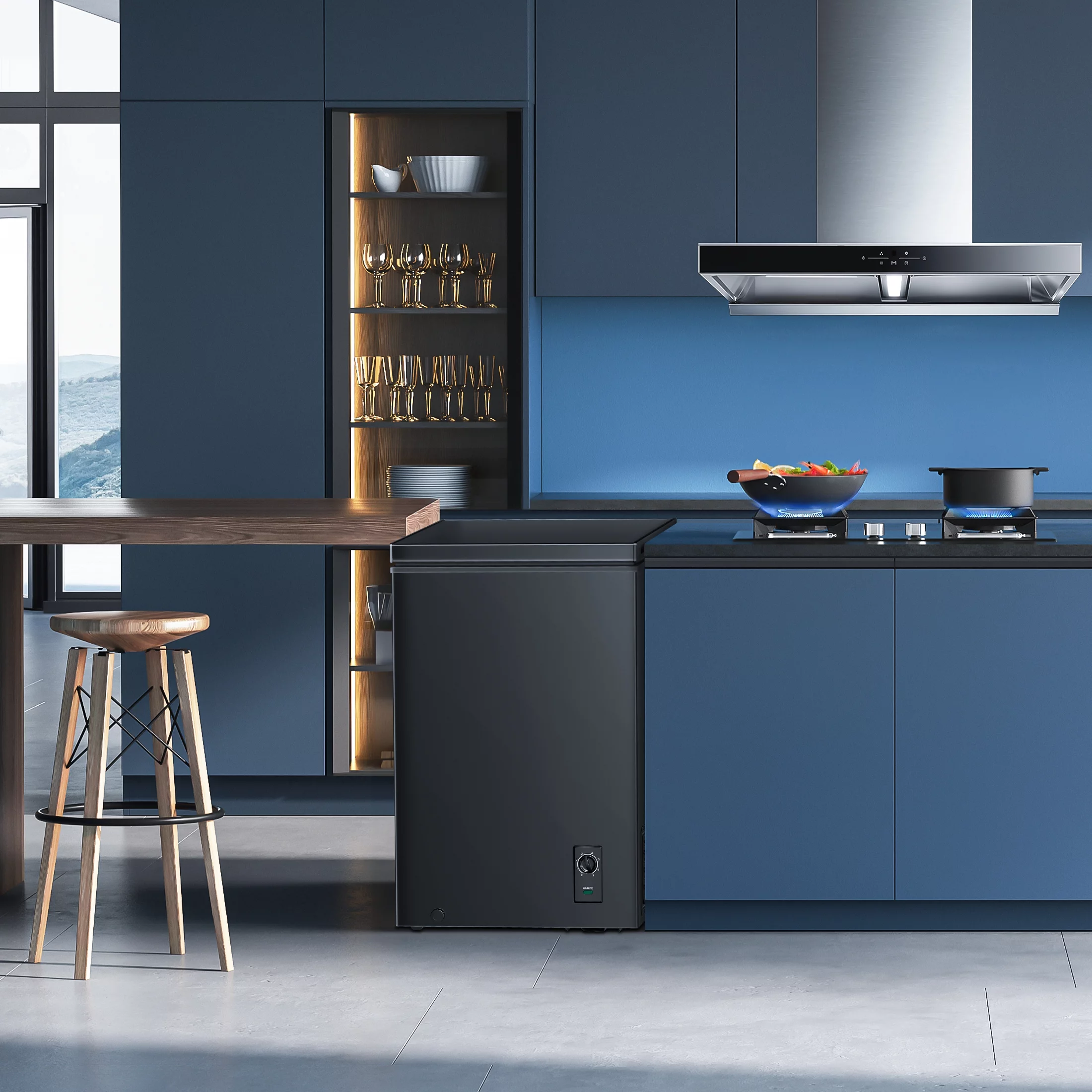 Auseo 2.7 Cubic Feet Chest Freezer Free Standing Top open Door Compact Freezer with Adjustable Temperature-White - Cheap Fitting