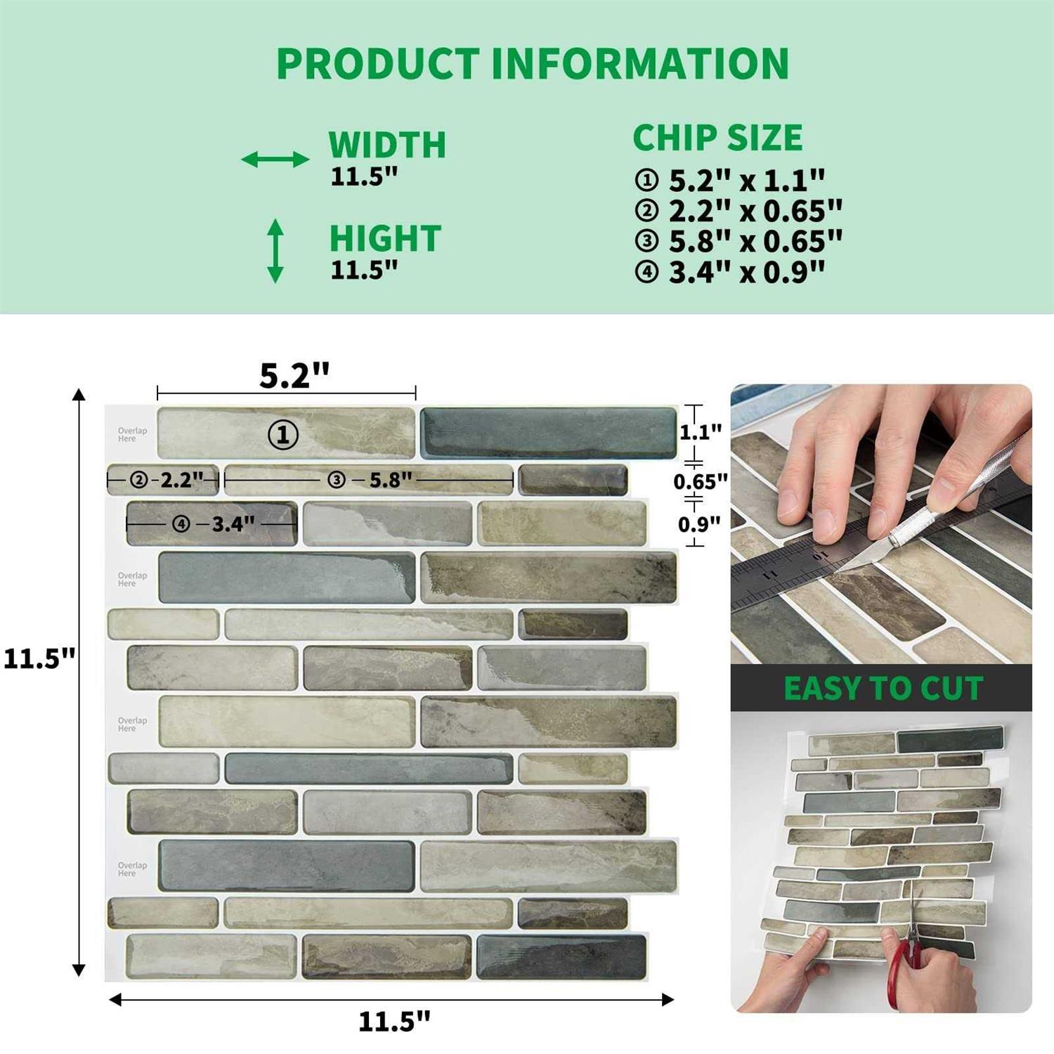 LONGKING Marble Peel and Stick Backsplash for Kitchen 3D Adhesive Tile Backsplash for Kitchen - Cheap Fitting