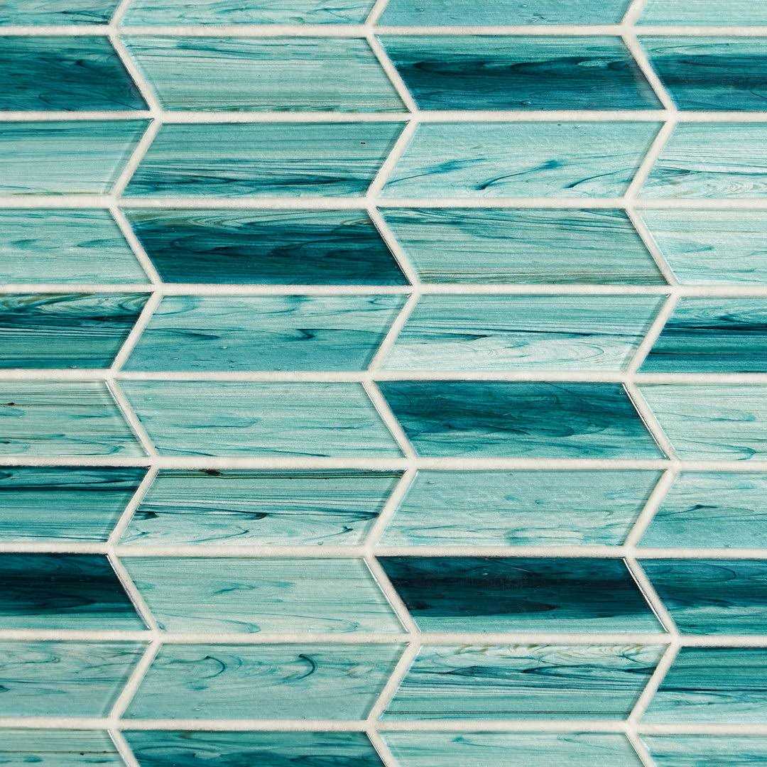 Ivy Hill Tile Tara 11.73 in. x 11.74 in. Chevron Glass Mosaic Tile - Cheap Fitting