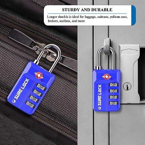 SURE LOCK Tsa Approved Travel Luggage Locks Open Alert Combination Lock for School Office Gym Locker,Toolbox - Cheap Fitting
