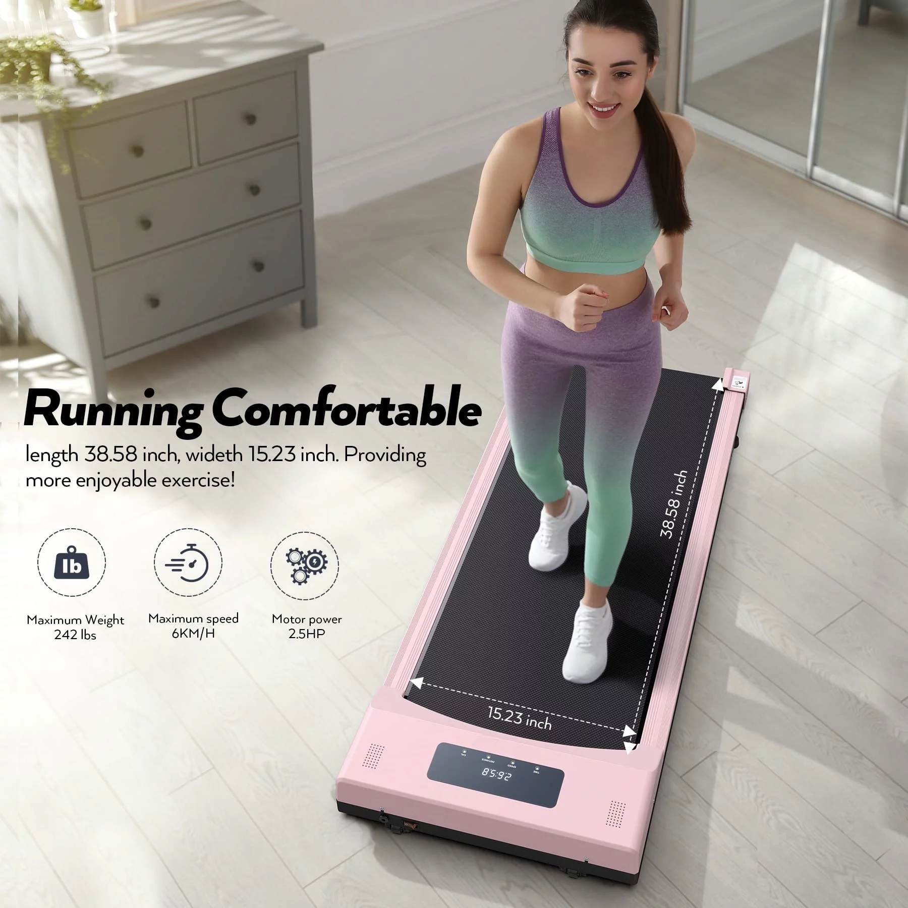 Under Desk Treadmill Portable with Remote Control, LED Dispaly Exercise Treadmill for Home, Walking Pad Electric Treadmills Quiet for Home Office, White - Cheap Fitting