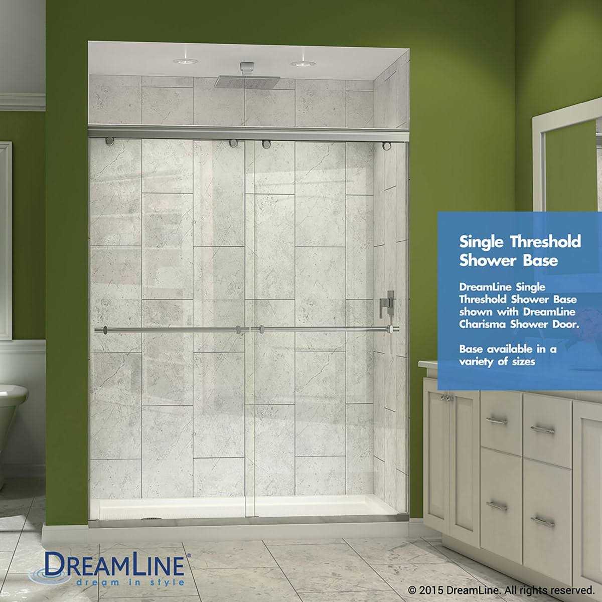 DreamLine SlimLine 36 in. x 60 in. Single Threshold Shower Base Center Drain DLT-1136600 - Cheap Fitting