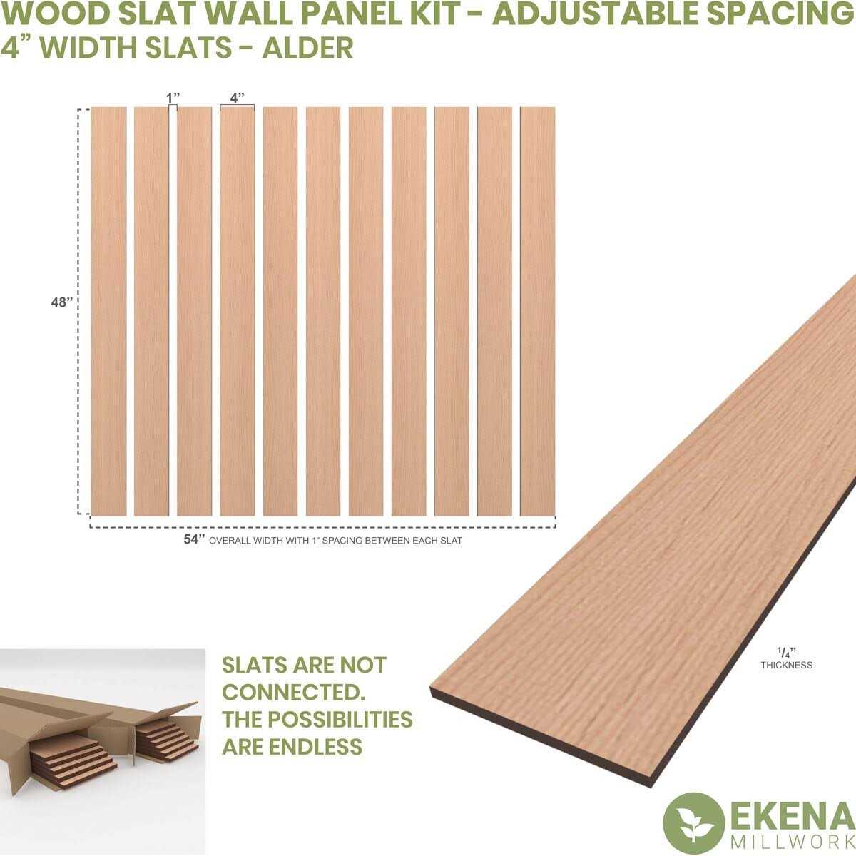 Adjustable Wood Slat Wall Panel Kit Ekena Millwork - Cheap Fitting
