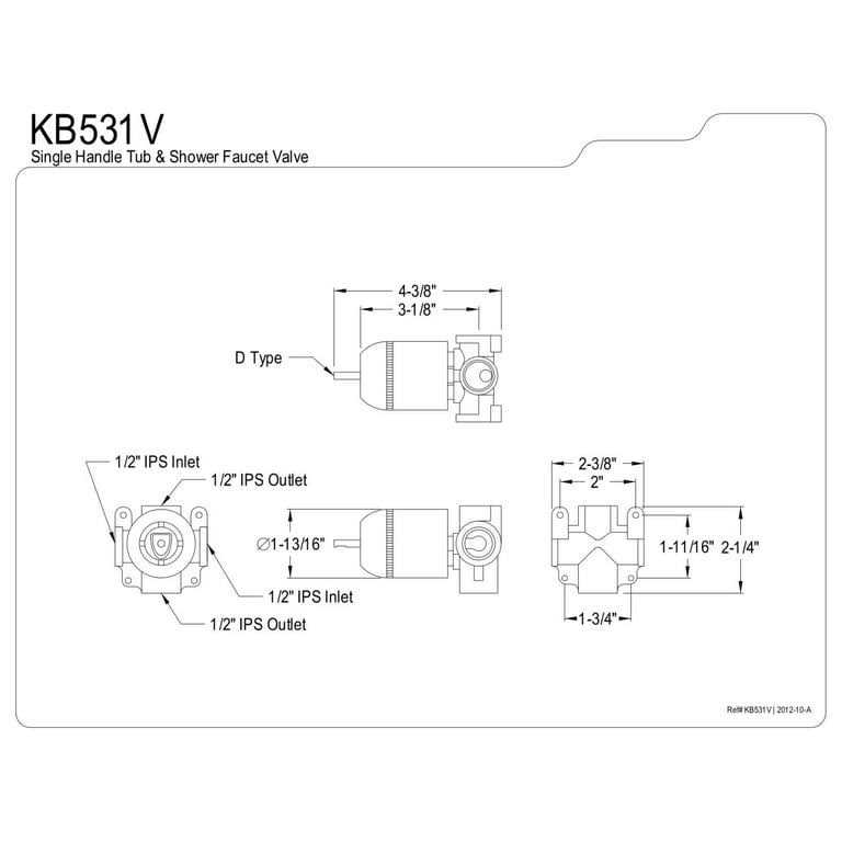 Kingston Brass KB531V Valve Only for KB531 KB531L - Cheap Fitting