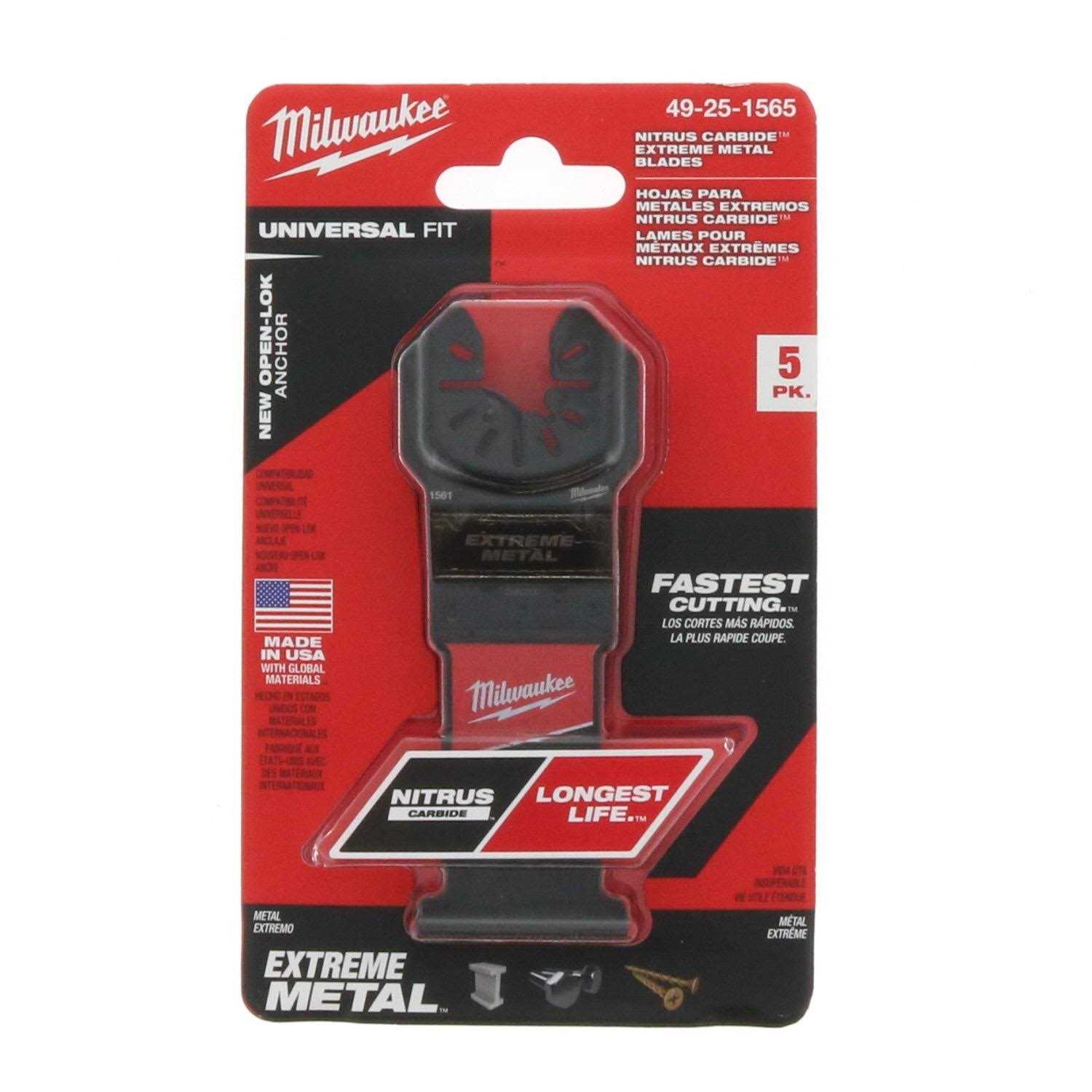 Milwaukee NITRUS CARBIDE Extreme Metal Universal Fit OPEN LOK Multi Tool Blade 49-25 - Cheap Fitting