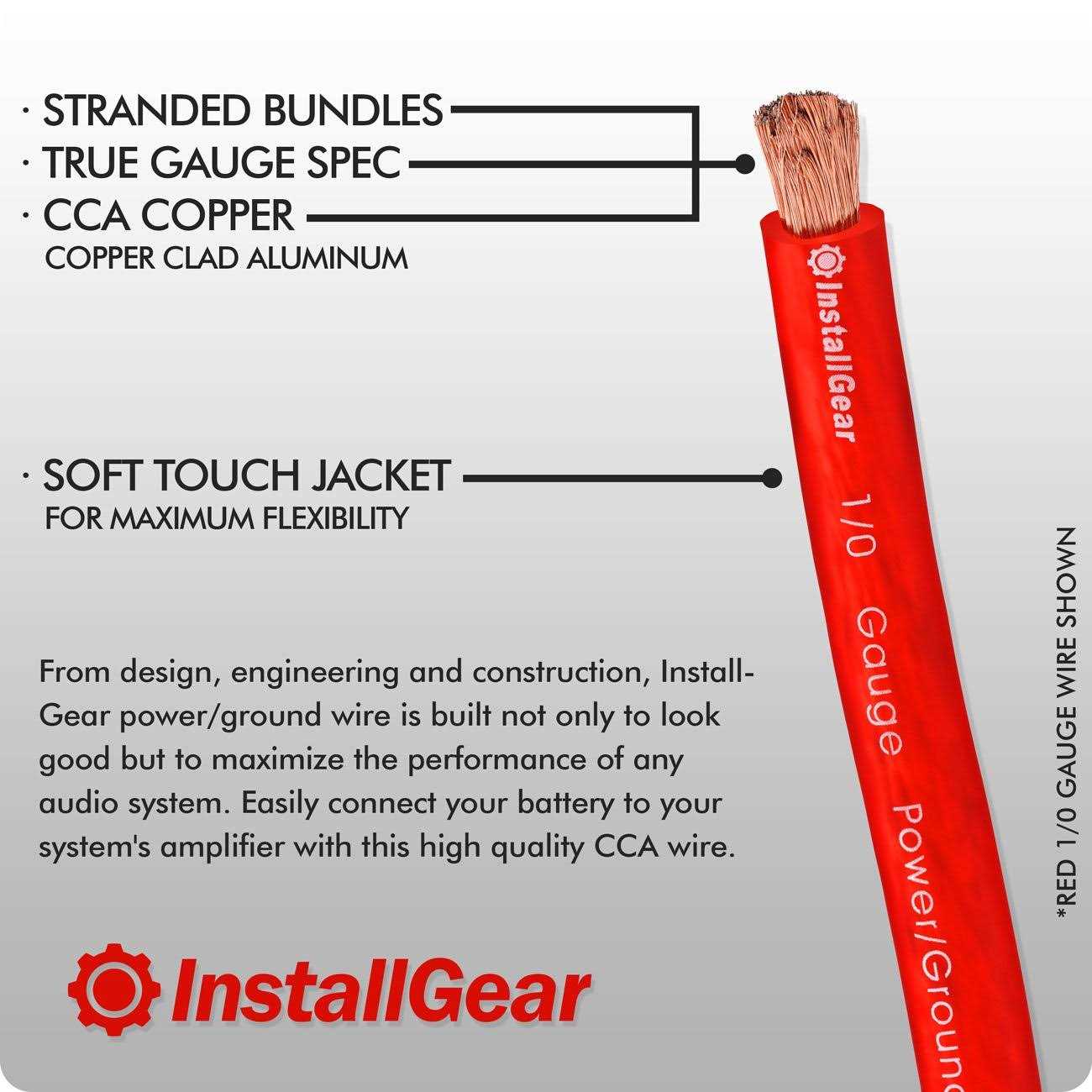 InstallGear Gauge Awg Power Ground Wire Wire - Cheap Fitting
