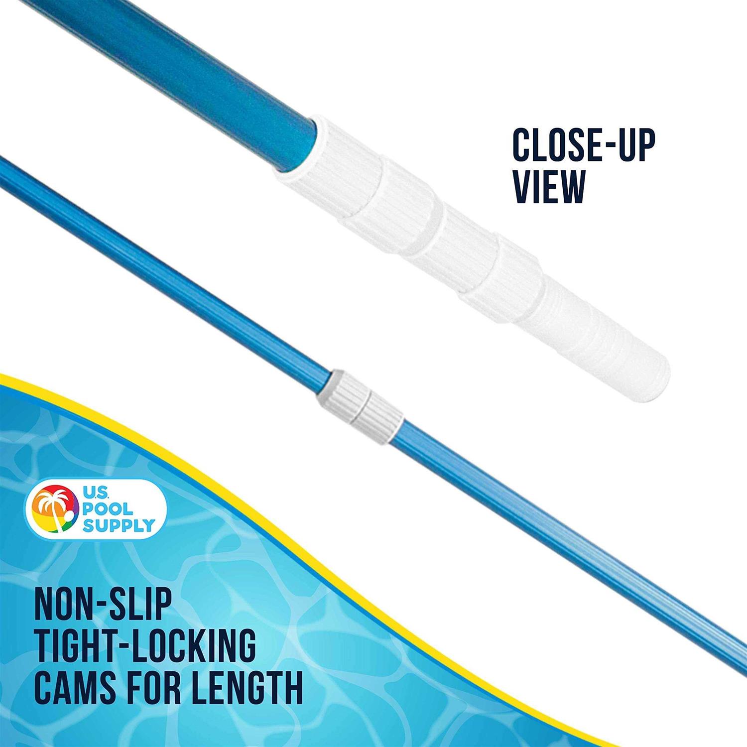 U.s. Pool Supply Professional Blue Anodized Aluminum Telescopic Swimming Pool Pole - Cheap Fitting