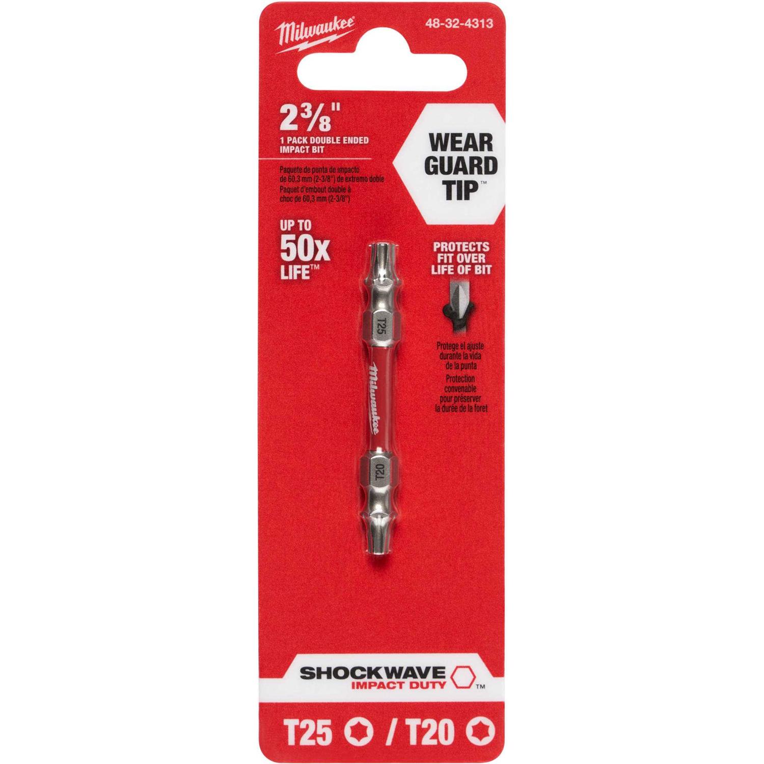 48-32-4313 Milwaukee SHOCKWAVE T20/T25 Impact Double Ended Bit - Cheap Fitting