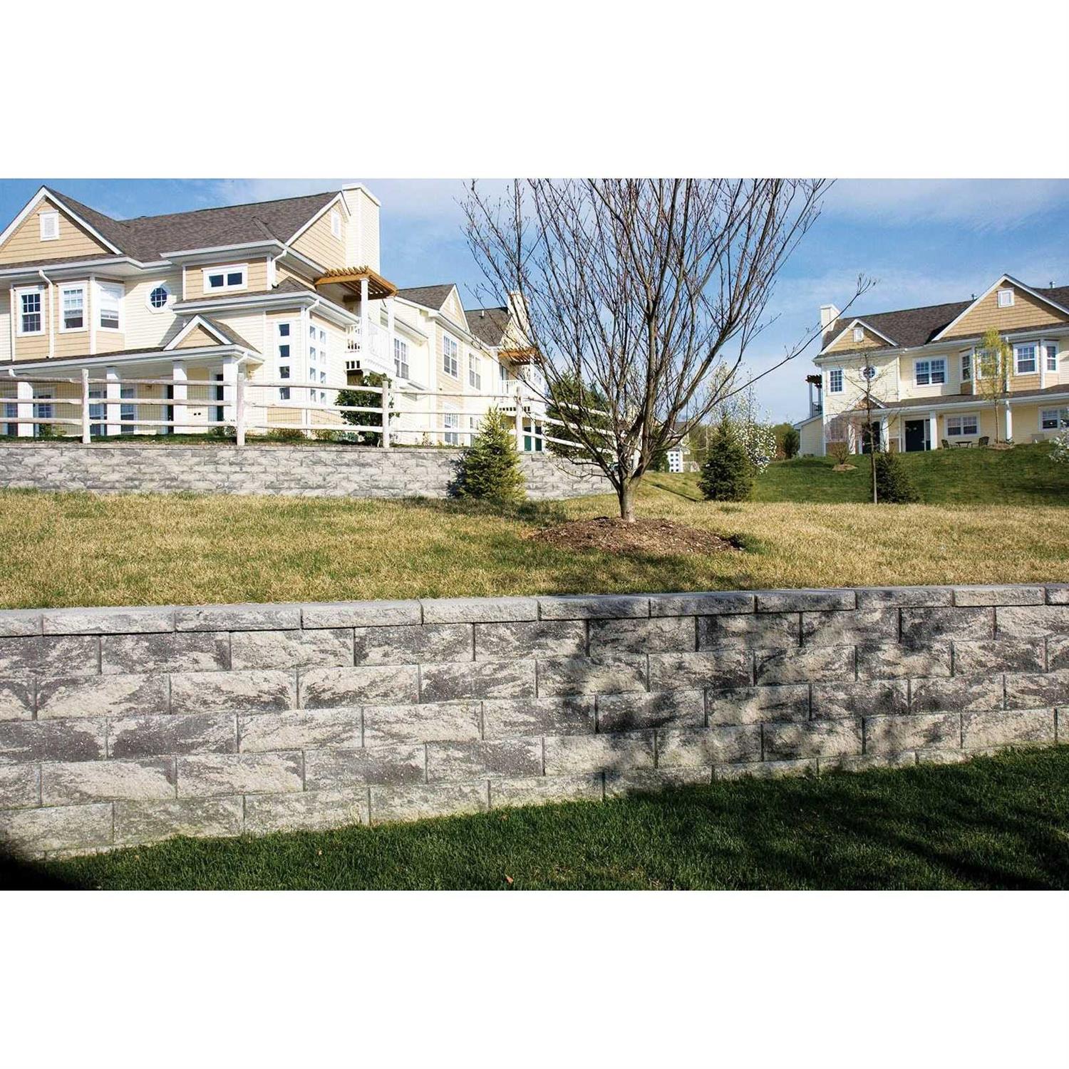 Lowe’s 16 x 6 x 10 Gray & Charcoal Retaining Wall Block - Cheap Fitting