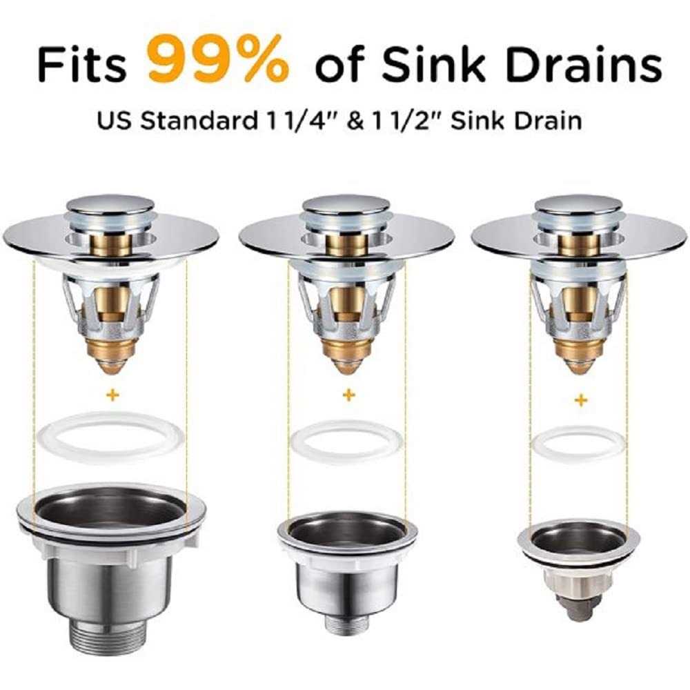 Universal Bathroom Sink Stopper 1.1~1.5” Bathtub Stopper for Kitchen Bathtub Sink Drains Anti Clogging Sink Drain Filter with Hair Catcher - Cheap Fitting