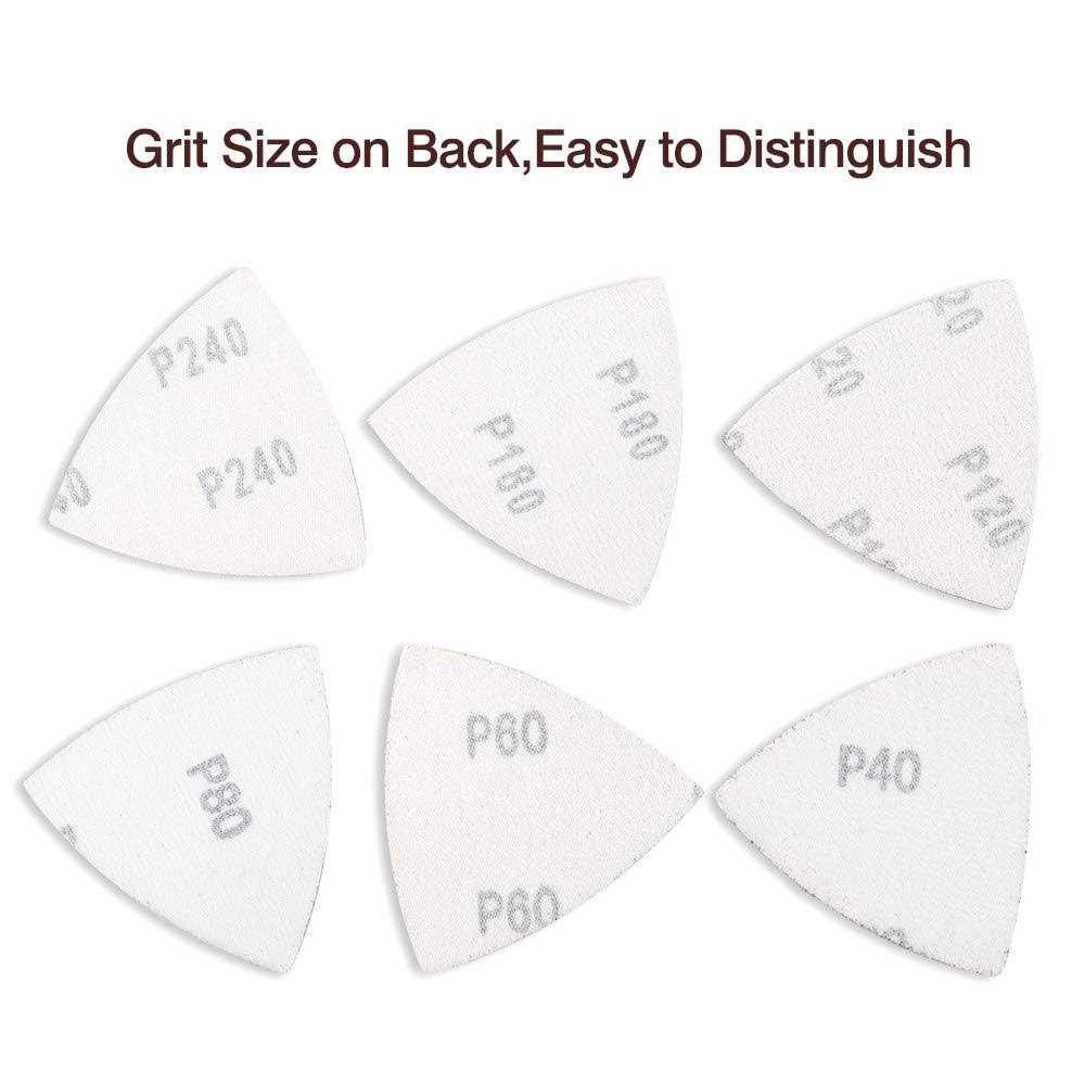 Coceca 100pcs triangular Sandpaper Hook and Loop multitool sandpapers for Wood Sanding Fit 3-1/8 inch Oscillating Multi Tool - Cheap Fitting