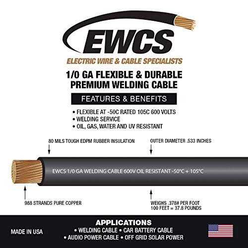 EWCS Gauge Premium Extra Flexible Welding Cable 600 Volt - Cheap Fitting