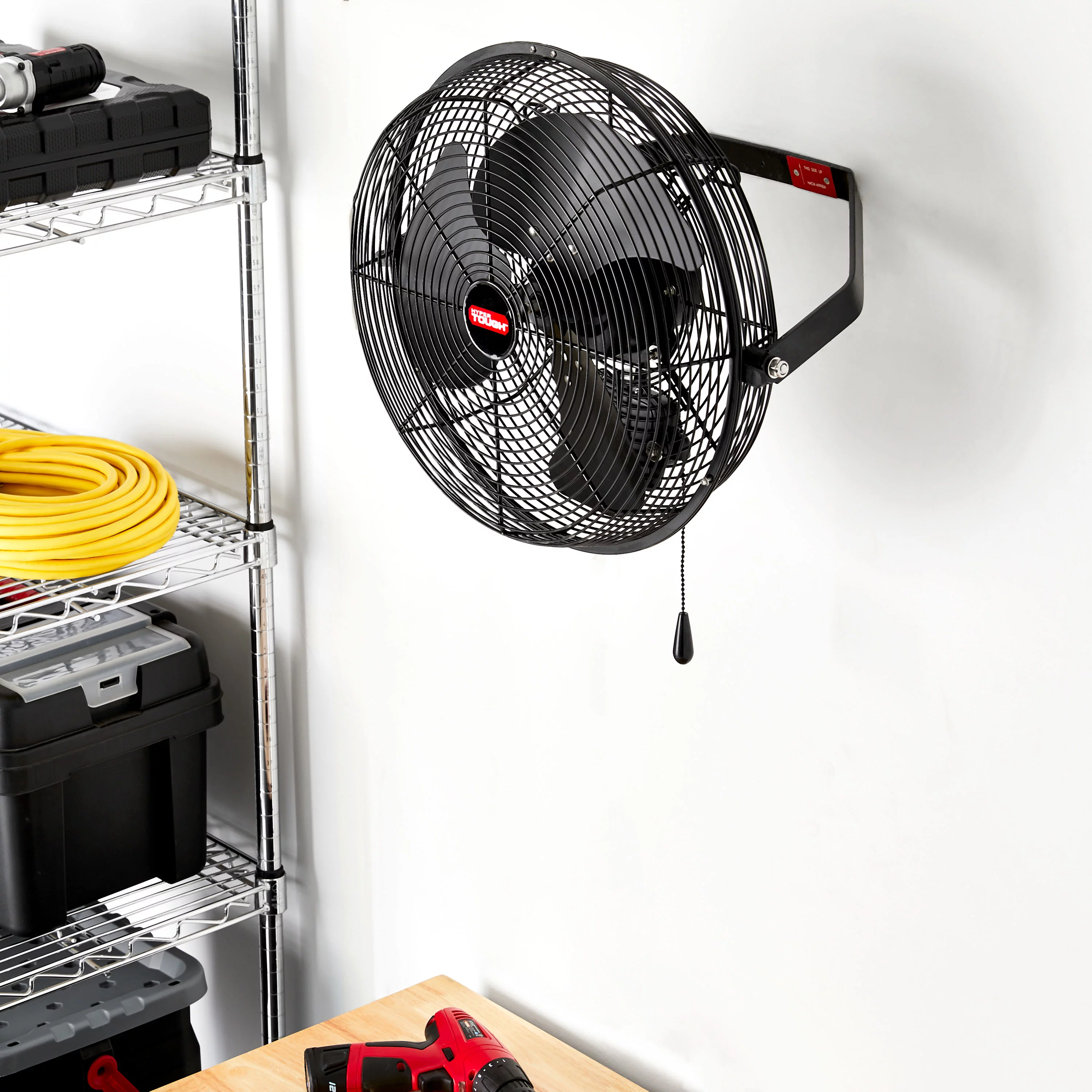 Hyper Tough 14 Inch Outdoor Wall Fan with Misting Kit, 3 Blades, Black - Cheap Fitting