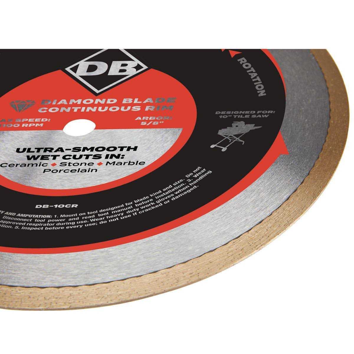 Diamondback 10 in. Continuous Rim Wet Cut Diamond Blade - Cheap Fitting
