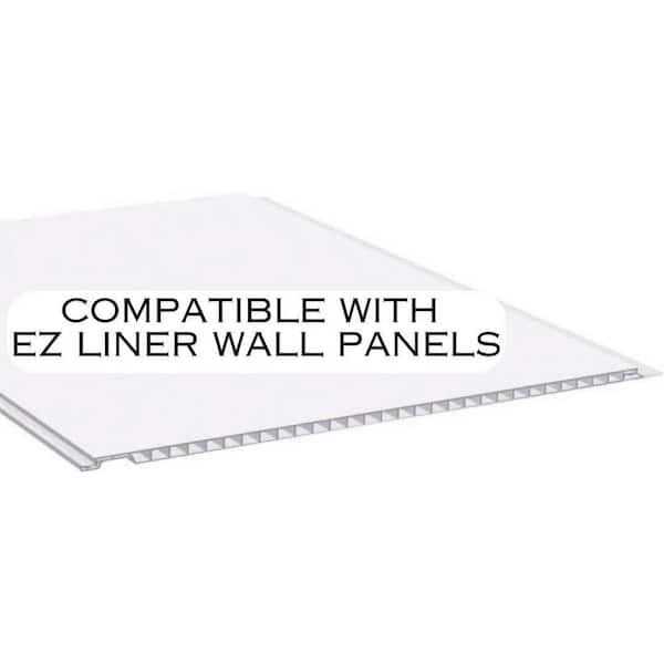 EZ LINER 3/8 in. x 2 in. x 96 in. White Plastic Outside Corner 90 Trim Molding - Cheap Fitting