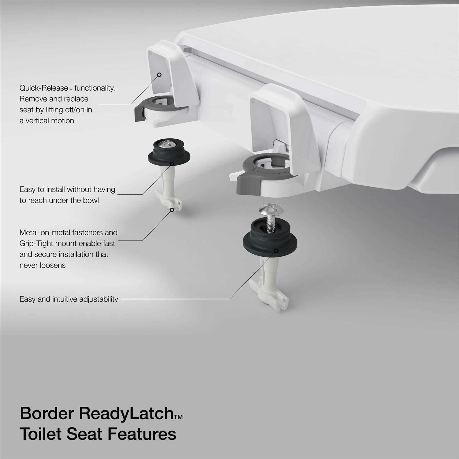 KOHLER Cachet ReadyLatch Quiet Close Elongated Toilet Seat - Cheap Fitting