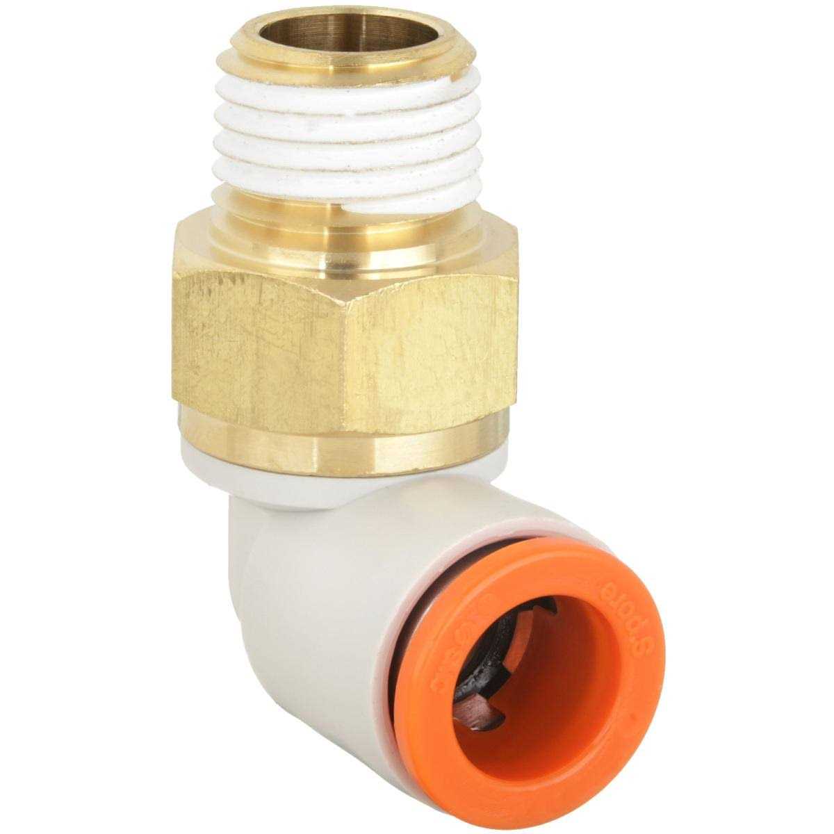 Smc Union Elbow,90 Deg,3/8 in.,TubexMNPT KQ2L11-35AS - Cheap Fitting