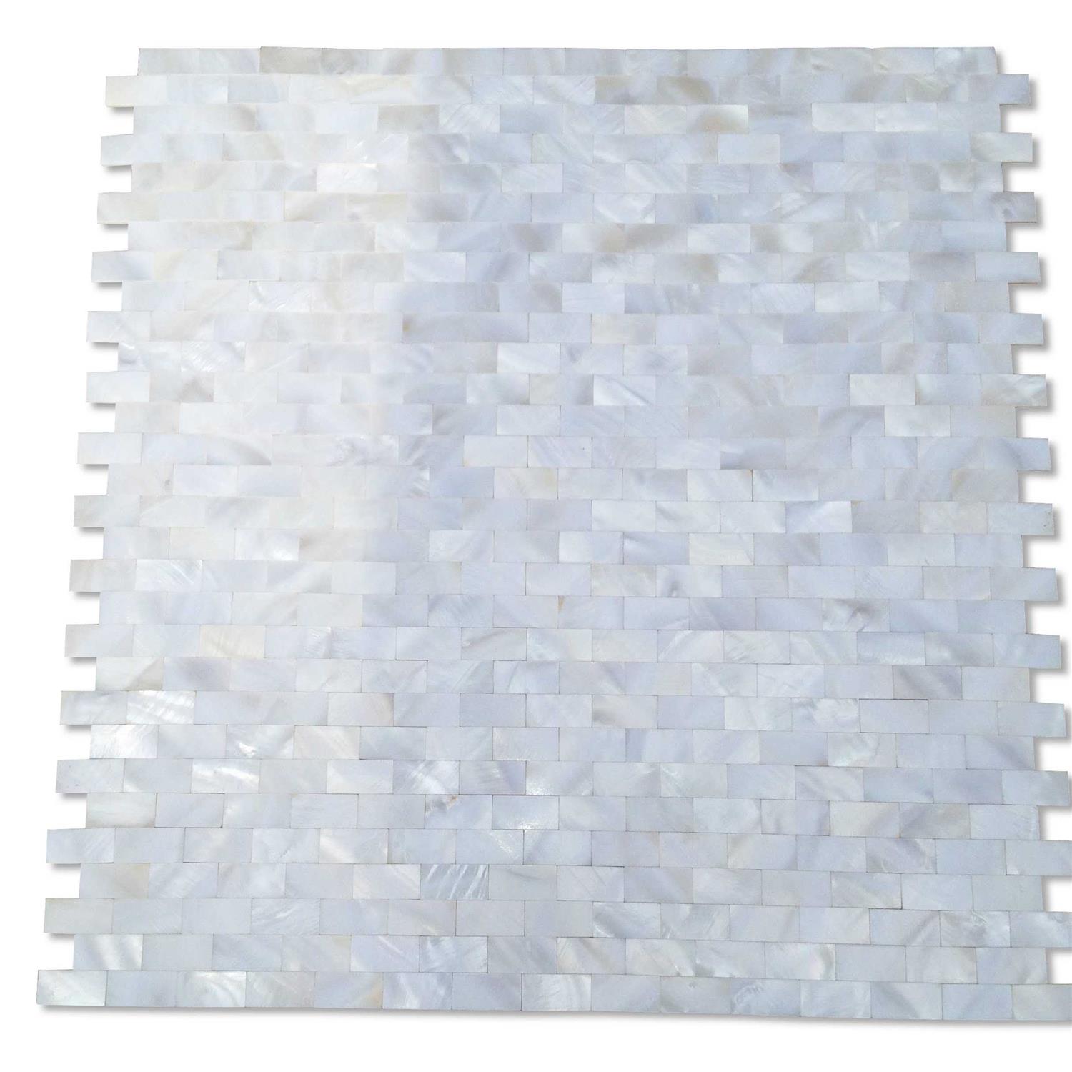 Ivy Hill Tile Serene White Bricks Seamless Pearl Shell Tile - Cheap Fitting