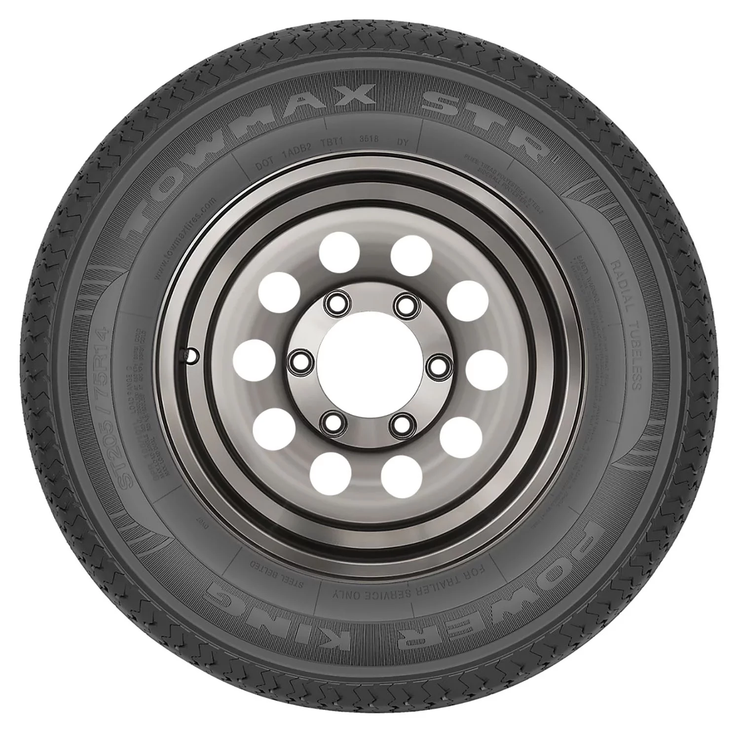 Power King Towmax STR II ST205/75R15 107/102L D Trailer Tire - Cheap Fitting
