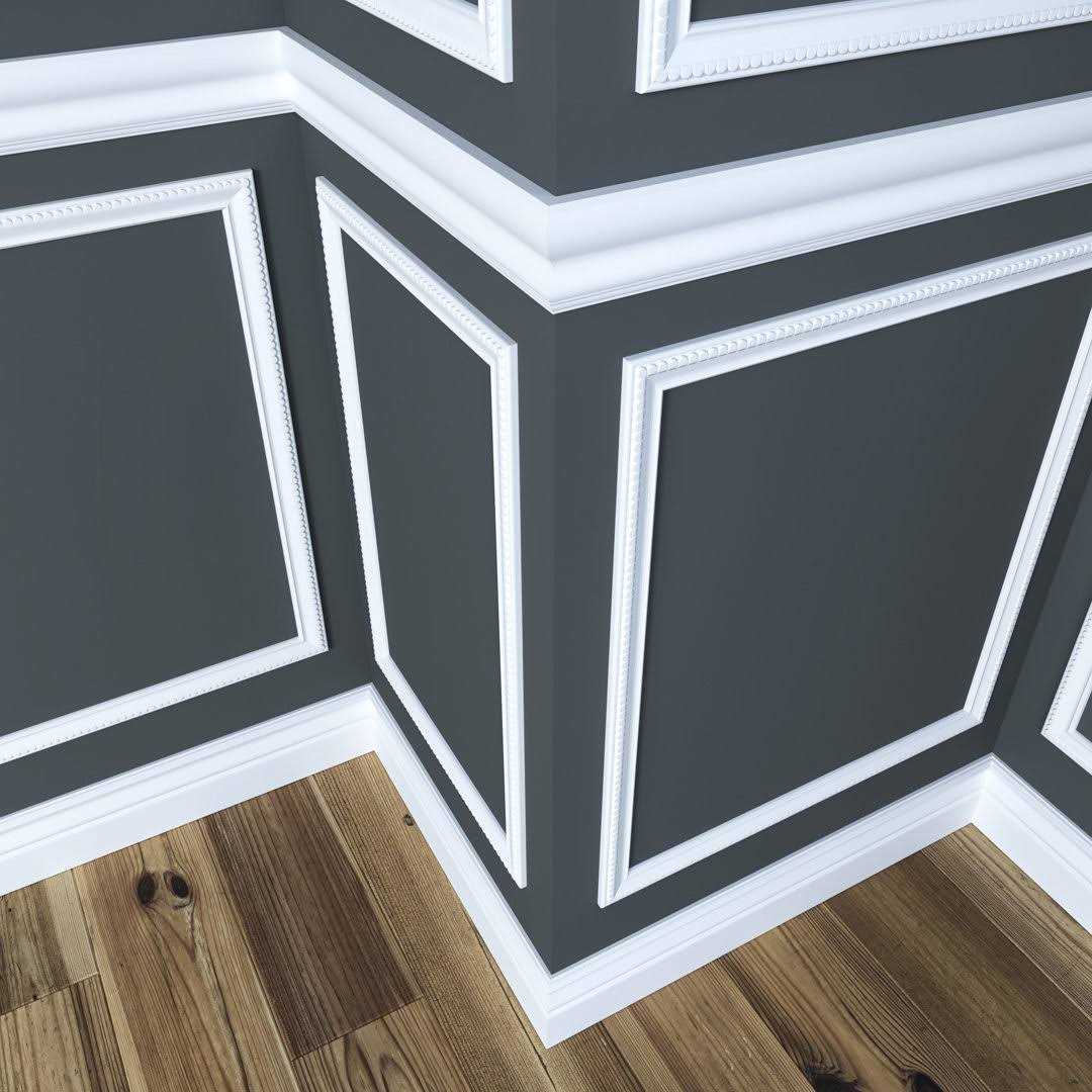 Ornamental Mouldings 1159 3/8 in. x 1-1/4 in. x 96 in. White Hardwood Embossed Bead Trim Panel Moulding - Cheap Fitting