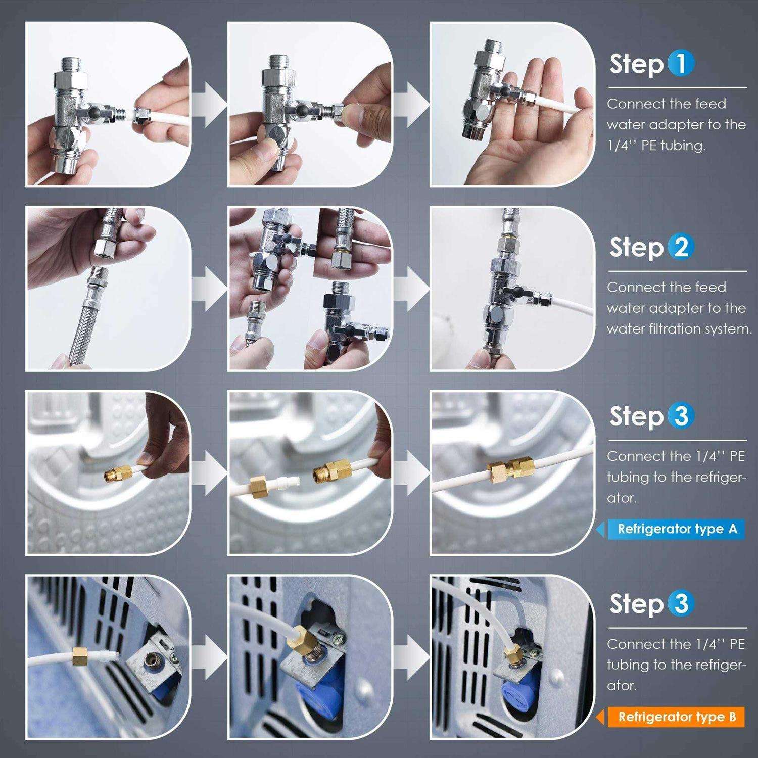 Waterdrop KITA Water Line Connection Kit for WD-10/15/17UA Series - Cheap Fitting