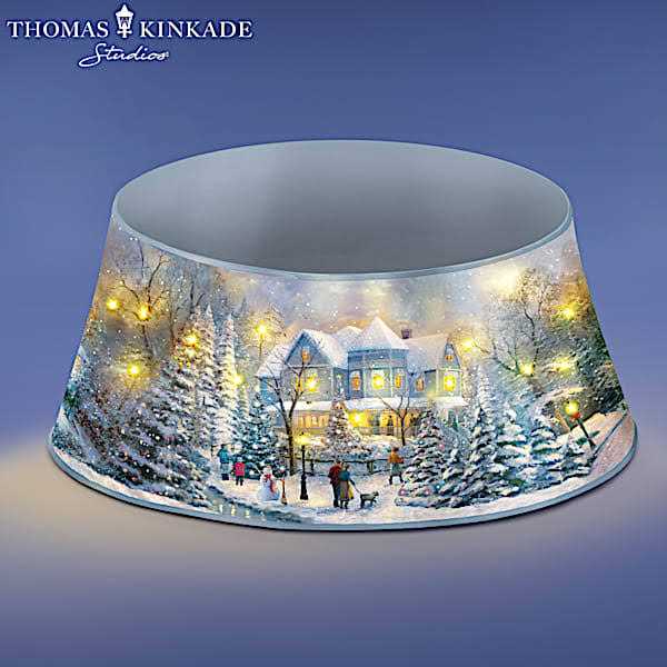 Thomas Kinkade Surrounded by Joy Illuminated Tree Collar - Cheap Fitting