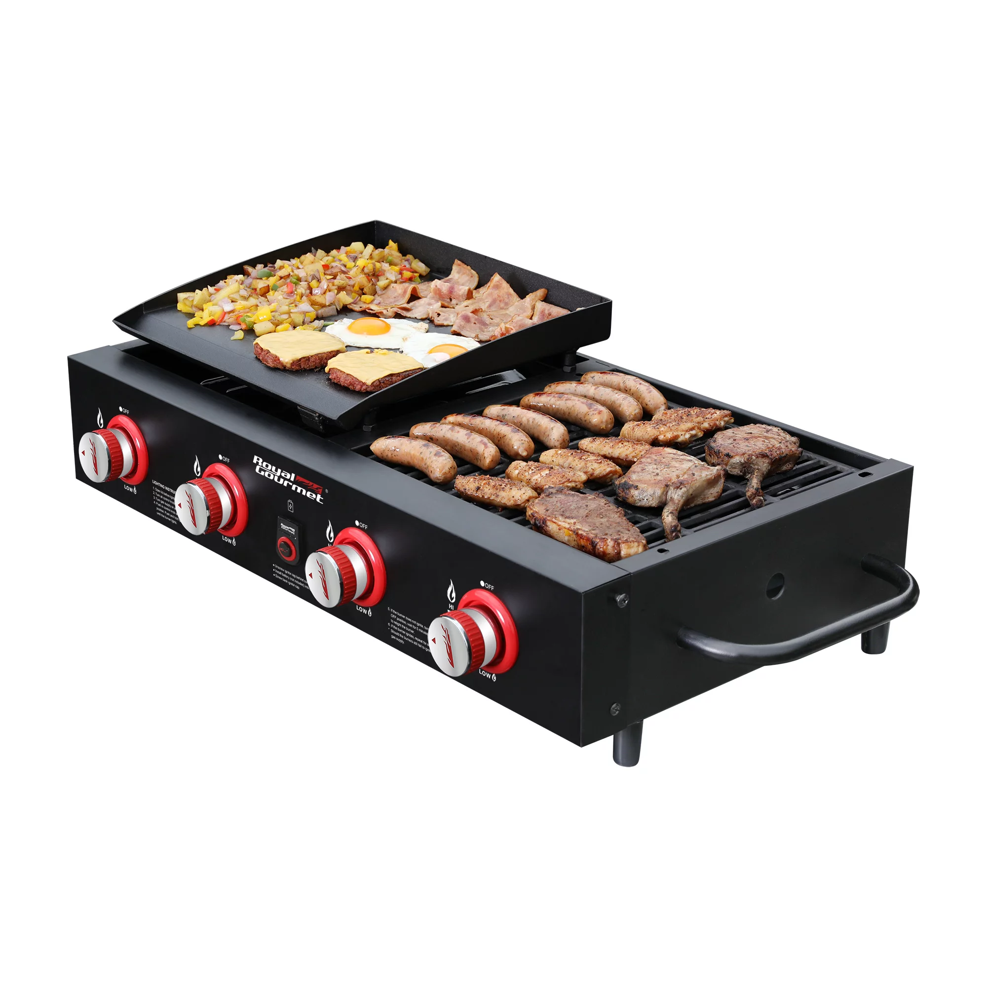 Royal Gourmet 4-Burner GD4002T Portable Gas Grill and Griddle Combo, 40000 BTU - Cheap Fitting