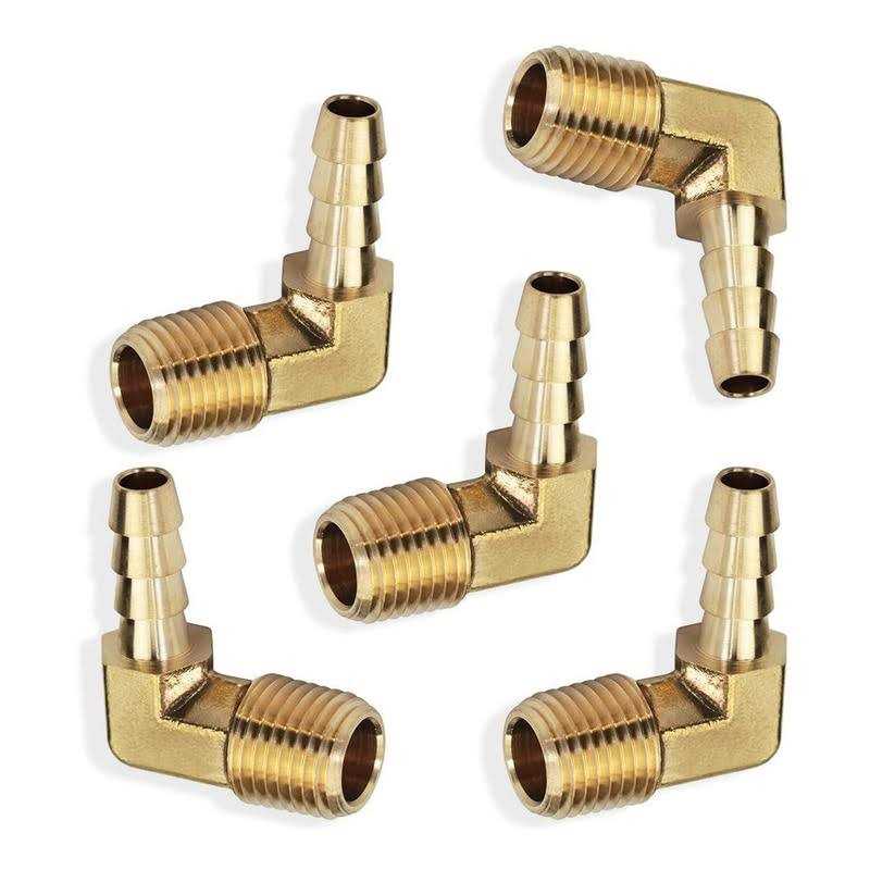 Boeray 5pcs 90 Degree Elbow Brass Hose Barb Fitting - Cheap Fitting