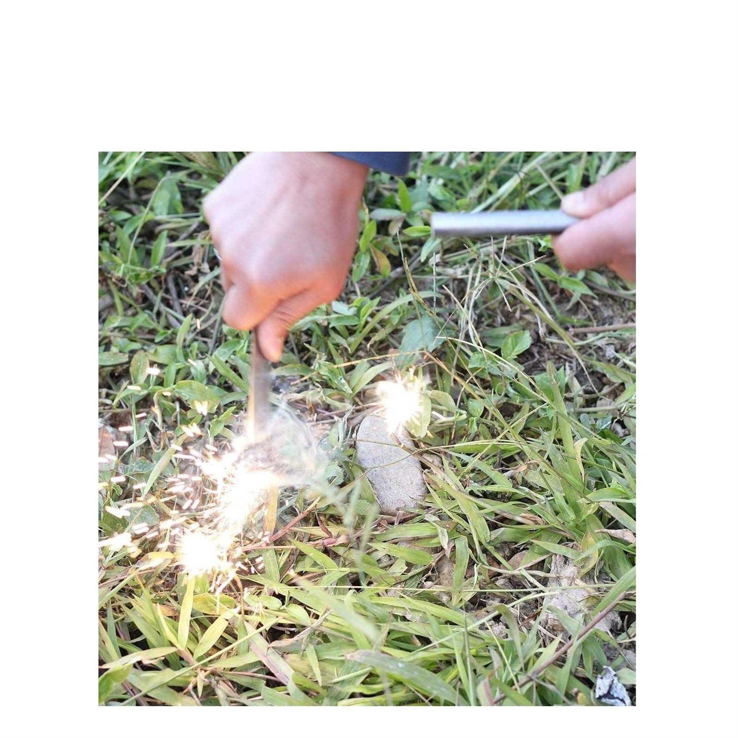 Bayite 4 Inch Survival Ferrocerium Drilled Flint Fire Starter, Ferro Rod Kit with Paracord Landyard Handle and Striker - Cheap Fitting