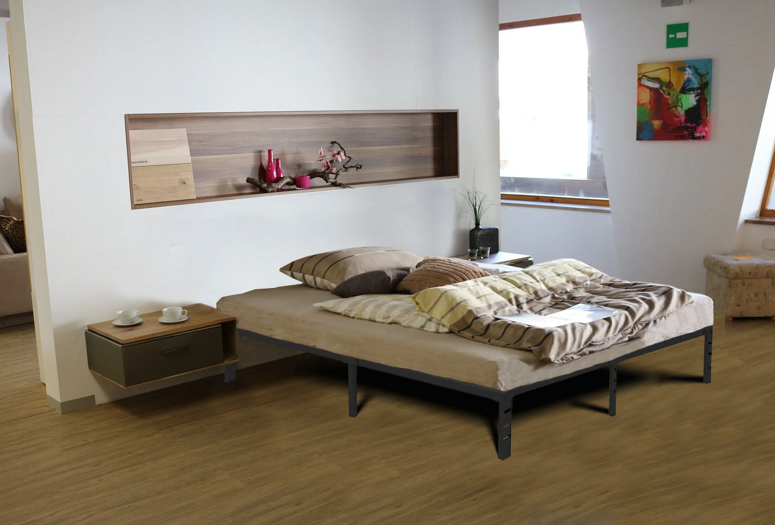 Emiosmt 18 inches Queen Bed Frames No Box Spring Needed ,2500 lbs Heavy Duty Metal Platform Bed Frame with Storage Queen Size for Adult Black - Cheap Fitting