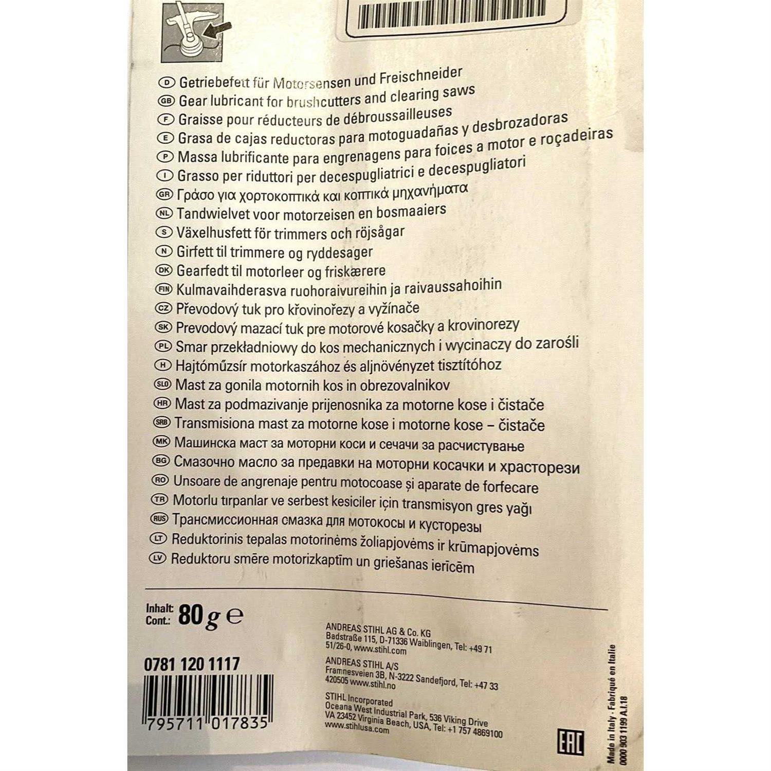 Stihl 7811201117 Gear Lubricant - Cheap Fitting